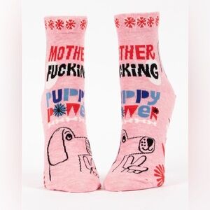 Blue Q MFing Puppy Power Ankle Socks, Women’s